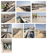 ドバイ首長国（アラブ首長国連邦）　港湾コンクリート構造物 補修防水